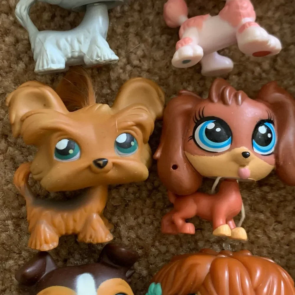 Littlest pet shop lot of 9 dogs poodle Dalmatian collie
